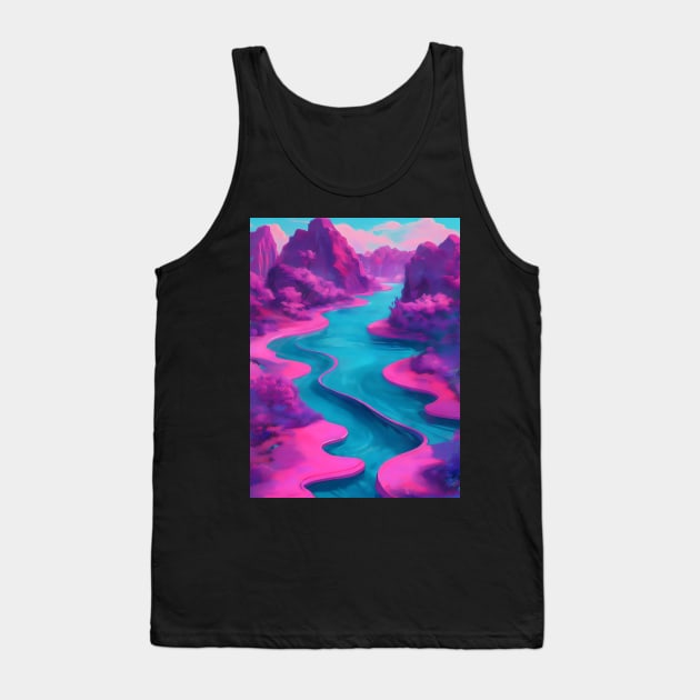 Vaporwave river Tank Top by Spaceboyishere